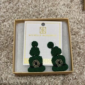 Green Beaded Earrings